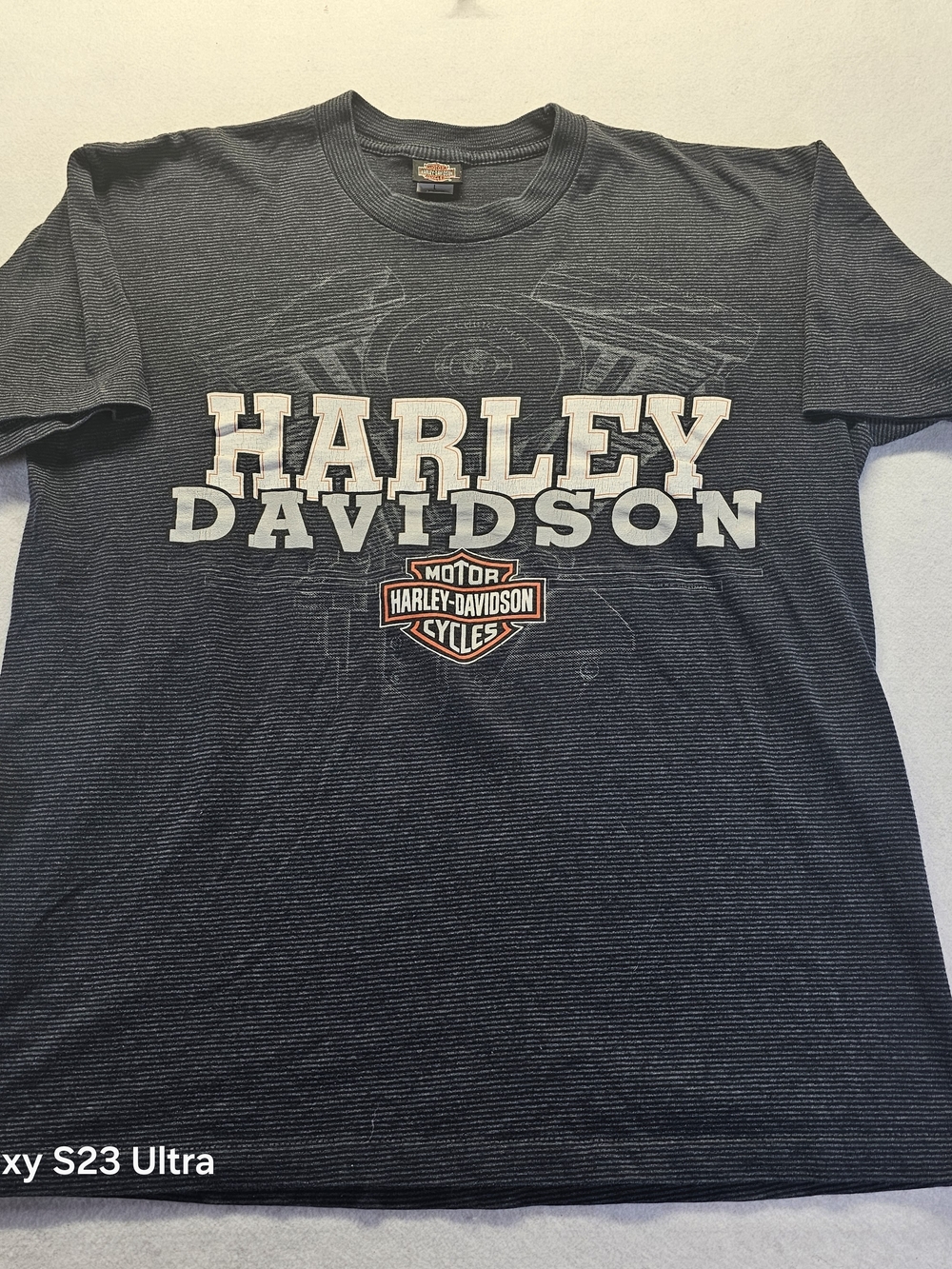 Vintage 1994 Harley-Davidson Black and White Stripped Tee